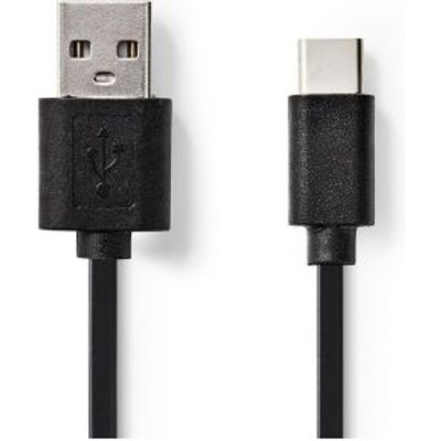 USB 2.0-Kabel | Type-C Male - A Male | 3,0 m | Zwart
