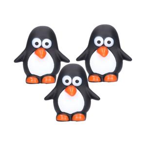 Rubber badeendje/pinguin - 3x - Classic zwart - badkamer fun artikelen - size 6 cm - kunststof