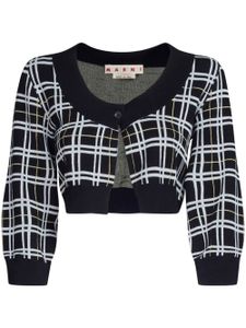 Marni cardigan crop à carreaux - Noir