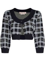Marni cardigan crop à carreaux - Noir