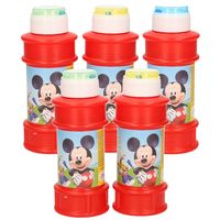 10x Disney Mickey Mouse bellenblaas flesjes met bal spelletje in dop 175 ml voor kinderen - thumbnail