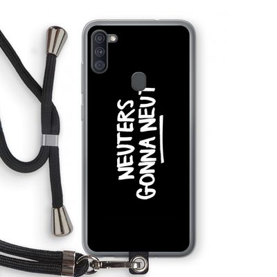Neuters (zwart): Samsung Galaxy A11 Transparant Hoesje met koord