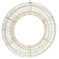 Metalen krans/verlichte decoratie ring met warm wit licht 58 cm - thumbnail