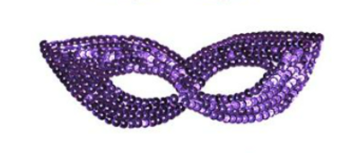 Oogmasker Vlinder Pailletten Paars