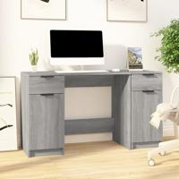 Bureau met bijzetkast bewerkt hout grijs sonoma eikenkleurig