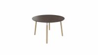 Tafel 9311 rond - 120 cm. - Wit - Eiken donker - Beuken naturel