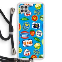 Fruitsticker: Samsung Galaxy A22 4G Transparant Hoesje met koord