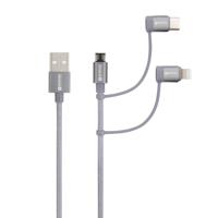 Skross USB-kabel USB 2.0 USB-A stekker 1.20 m Space grijs Rond, Flexibel, Stoffen mantel SKCA00143-1120CN - thumbnail