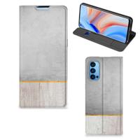 OPPO Reno4 Pro 5G Book | Wallet Case | Wood Concrete