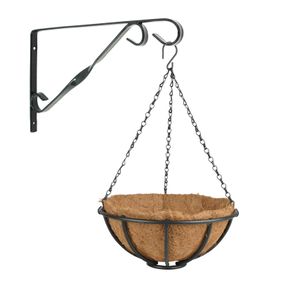 Hanging basket 30 cm met muurhaak - metaal - complete hangmand set