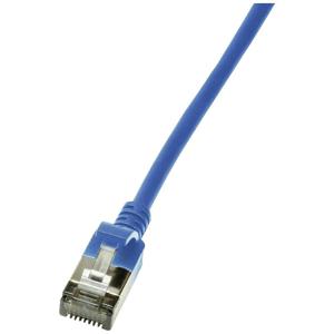 LogiLink CQ9036S RJ45 Netwerkkabel, patchkabel CAT 6A U/FTP 1.00 m Blauw Extreem dun, Vlambestendig, Flexibel, Folie afscherming, Halogeenvrij, Snagless,