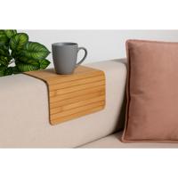 H&S collection Bankleuning dienblad flexibel - lichtbruin - bamboe - 44 x 24 cm - armleuning