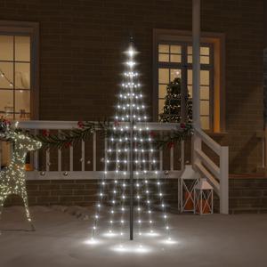 VidaXL Vlaggenmast kerstboom 108 LED&apos;s koudwit 180 cm