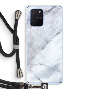 Witte marmer: Samsung Galaxy Note 10 Lite Transparant Hoesje met koord