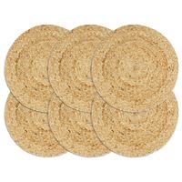 VidaXL Placemats 6 st rond 38 cm jute natuurlijk