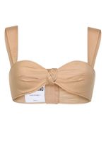 Moschino knot-detail gabardine bralette - Tons neutres