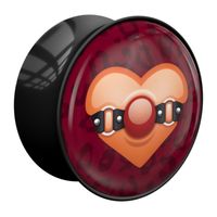 Double Flared Plug met Heart "Erotica" Design Acryl Tunnels & Plugs