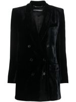 Alberta Ferretti double-breasted velvet blazer - Noir