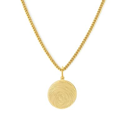 Gepersonaliseerde vingerafdruk ketting - Stainless steel - 15 mm - Goud