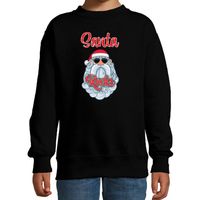 Kersttrui/sweater voor kinderen - Kerstman - Santa Rocks - zwart - thumbnail