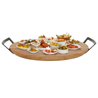 Cosy & Trendy Serveerplank - acacia hout - rond - handvaten - D30 - borrelplank/kaasplank