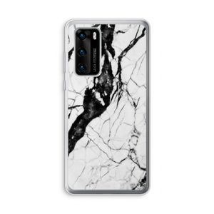 Witte marmer 2: Huawei P40 Transparant Hoesje