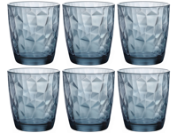 Bormioli Rocco Waterglazen Diamond - Blauw - 300 ml - 6 stuks