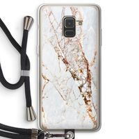 Goud marmer: Samsung Galaxy A8 (2018) Transparant Hoesje met koord