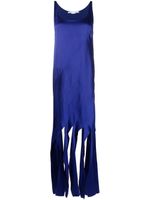 Stella McCartney robe sans manches à franges - Bleu