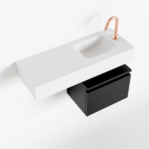 Toiletmeubel Mondiaz Andor | 80 cm | Meubelkleur Urban | Lex vrijhangend wastafel Talc Rechts | 1 kraangat