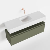 Toiletmeubel Mondiaz Andor | 100 cm | Meubelkleur Army | Lex vrijhangend wastafel Talc Midden | Zonder kraangat