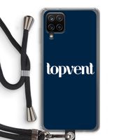 Topvent Navy: Samsung Galaxy A12 Transparant Hoesje met koord