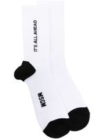 MSGM chaussettes à logo en intarsia - Blanc