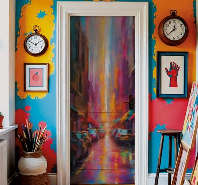 Stadsstraatkunst deursticker