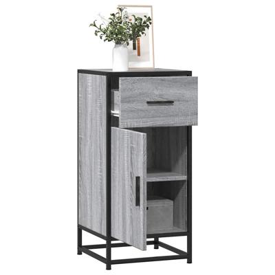 Dressoir 35,5x35x76 cm bewerkt hout en metaal grijs sonoma