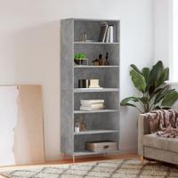 Hoge kast 69,5x32,5x180 cm bewerkt hout betongrijs