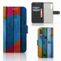 Huawei P20 Pro | Book Style Case | Wood Heart - Cadeau voor je Vriend | Portemonnee hoesje