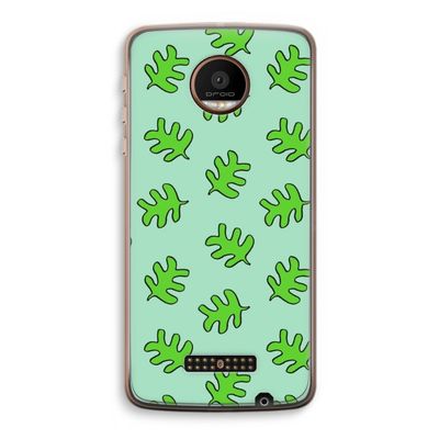 Groene blaadjes: Motorola Moto Z Force Transparant Hoesje