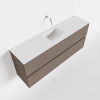 Toiletmeubel Mondiaz Ada | 120 cm | Meubelkleur Smoke | Lex wastafel Talc Midden | Zonder kraangat