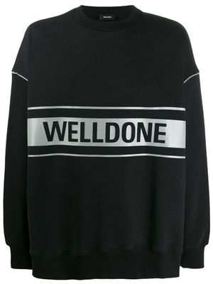 We11done sweat à logo imprimé - Noir