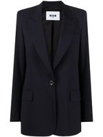 MSGM blazer à revers crantés - Bleu - thumbnail