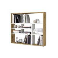 Leen Bakker - Wandrek Mika - Eiken/mat Wit - 78,5x90x16 Cm - Melamine - Bruin#Wit