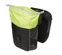 Basil miles double bag - waterdichte dubbele fietstas, unisex, sportief, zwart-limoen