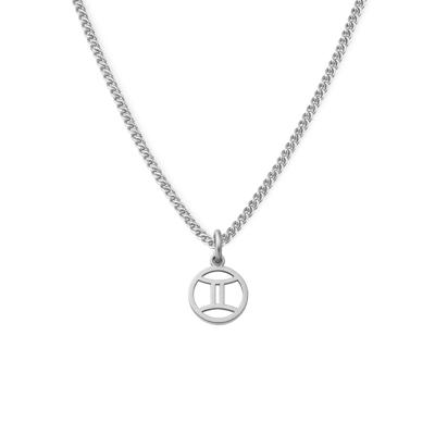 Minimalistische sterrenbeeld ketting - Stainless steel - Zilver - Tweelingen - Gemini