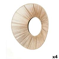 Wandspiegel Gift Decor Natuurlijk Ovalen 62 x 15 x 57 cm (4 Stuks)