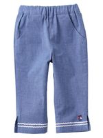 familiar pantalon à motif brodé - Bleu