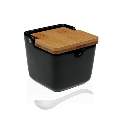 Suikerpot Versa Zwart Keramisch 8,8 x 8,5 x 8,8 cm