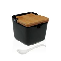 Suikerpot Versa Zwart Keramisch 8,8 x 8,5 x 8,8 cm