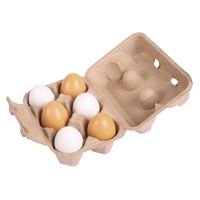 kartonnen doosje met 6 houten eieren