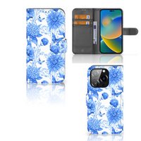 Hoesje voor iPhone 14 Pro Flowers Blue - thumbnail